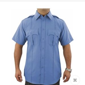 NWT Men's First Class Light Blue Short Sleeve Uniform Shirt